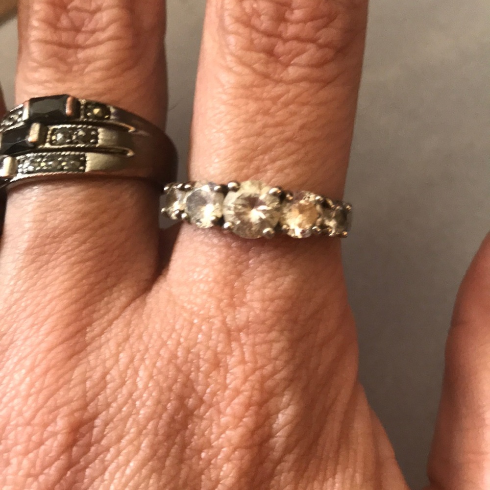 COPY - Vintage Costume 4 Rings Silver Tone Rhines… - Picture 4 of 9